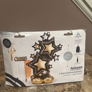 Airloonz Black & Gold Star Cluster Balloon, 59in.